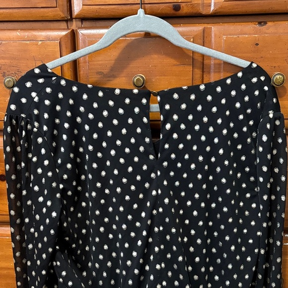 City Studio Black Dress with Long Sleeves With Removable Waist Tie - Picture 6 of 6